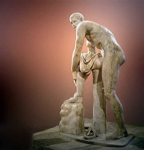 hermes fastening his sandal|hermes sculpture louvre.